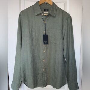 Faherty Reserve NWT Laguna Linen Shirt in Fairfield Dobby Sage Green